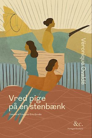 Vred pige på en stenbænk